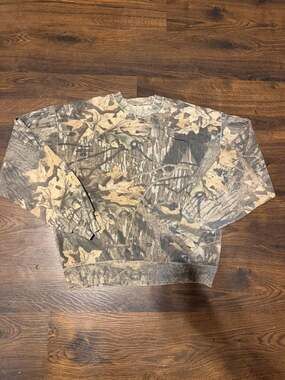 Vintage 90s Jerzees Outdoors Mossy Oak Break-Up Camo Crewneck Sweatshirt